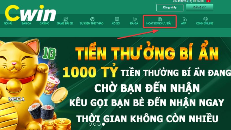 Người chơi nhấn vào Hoạt động ưu đãi để tìm kiếm ưu đãi phù hợp